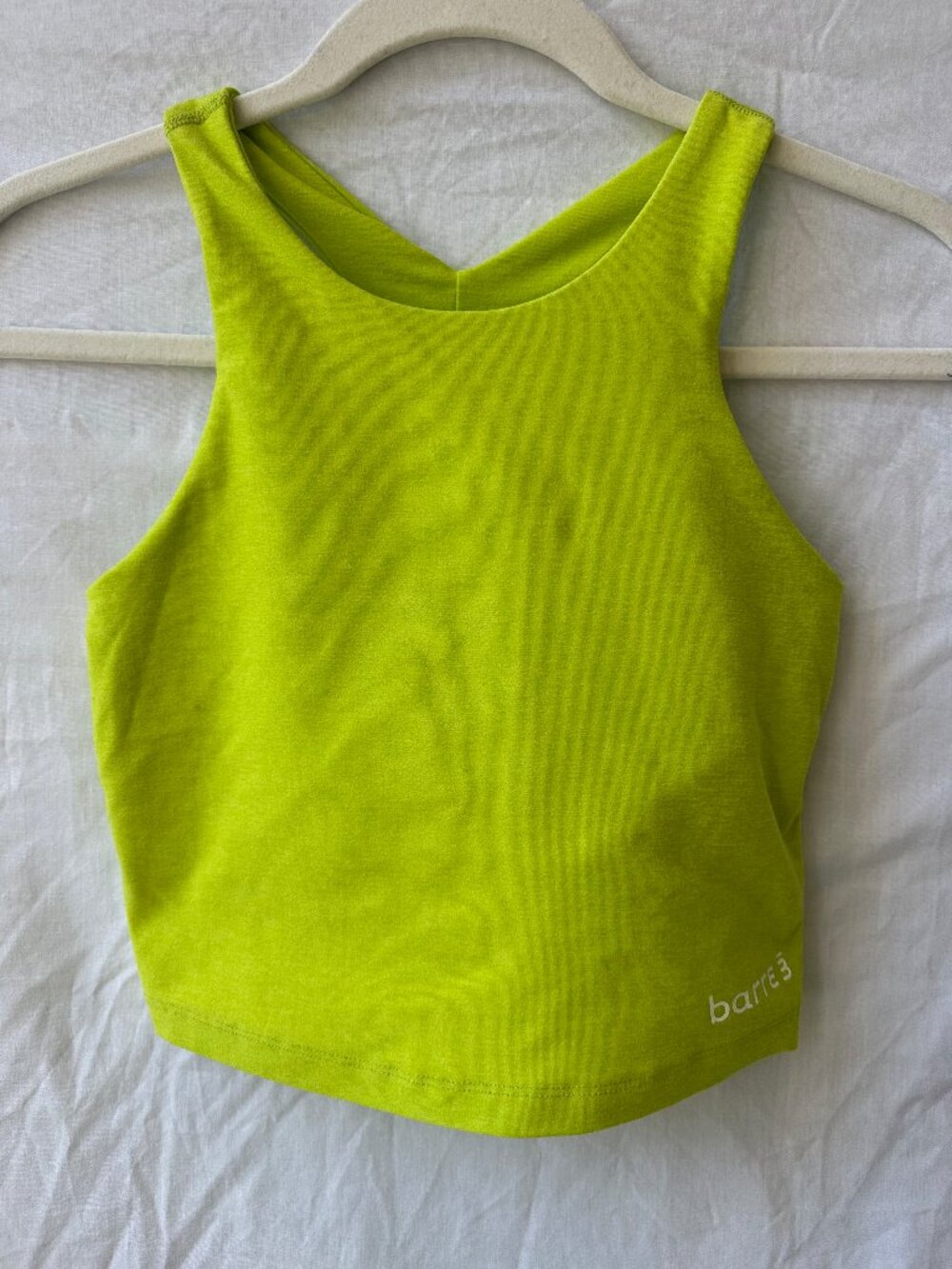Beyond Yoga x barre3 Cropped Tank Top.  Lime Green.  Small